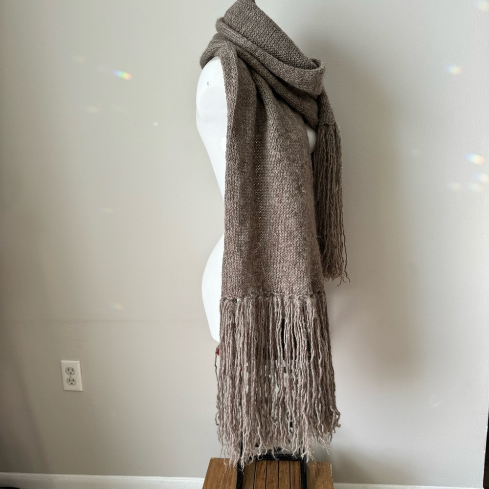 Rogan Oversized Alpaca Wool Linen Scarf Shawl Made in Peru - Picture 5 of 12